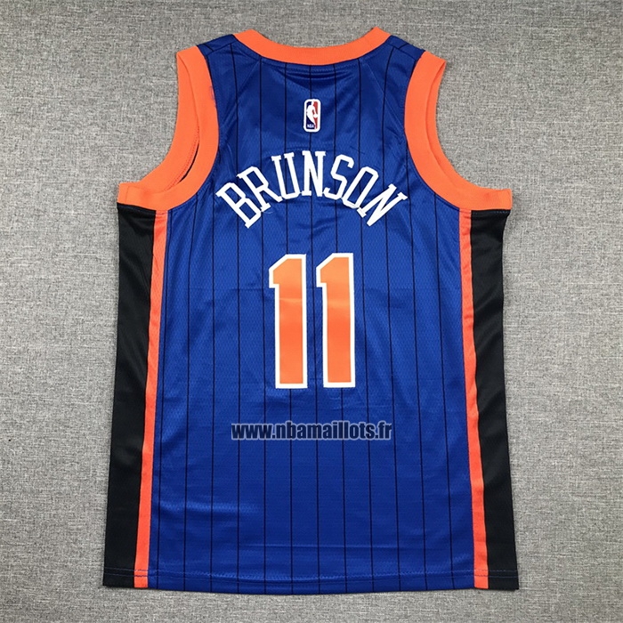 Maillot Enfant New York Knicks Jalen Brunson NO 11 Ville 2023-24 Bleu